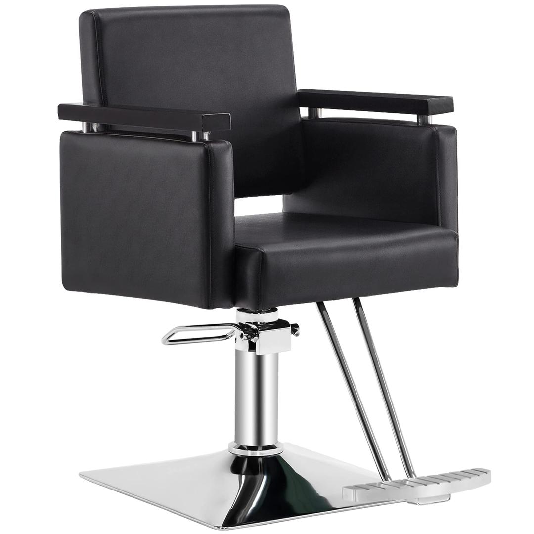 BarberPub Classic Hydraulic Barber Chair Salon Chair Beauty Spa Styling Salon Equipment 8803 (Black)