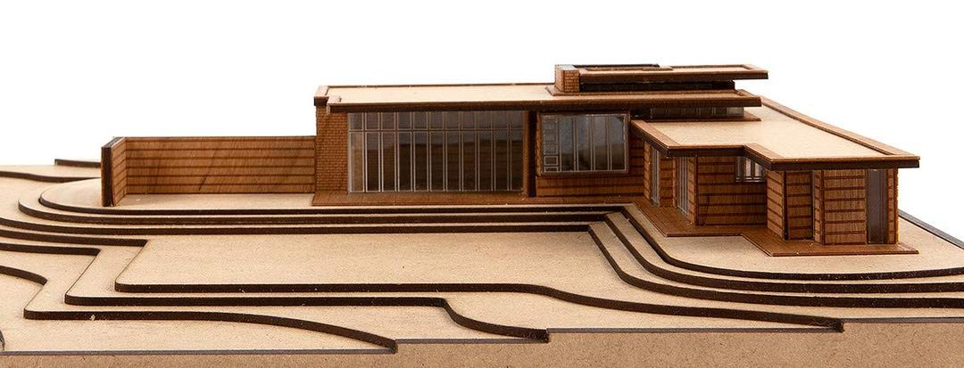 Frank Lloyd Wright Usonian House Scale Model Kit MidCentury Modern Architecture fine Wood Accurate Building Model. American Architecture.