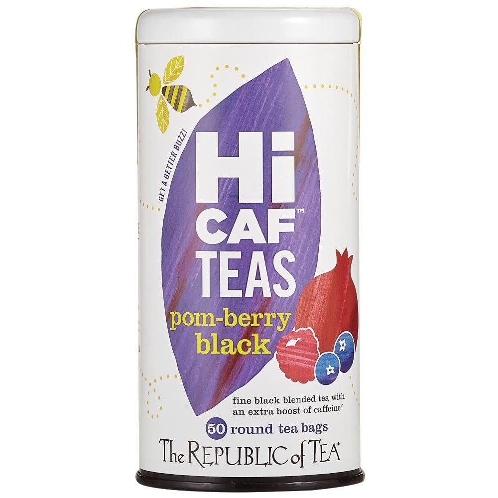 The Republic of TeaHiCAF Pom-Berry Black Tea, 50 Tea Bags, High in Caffeine