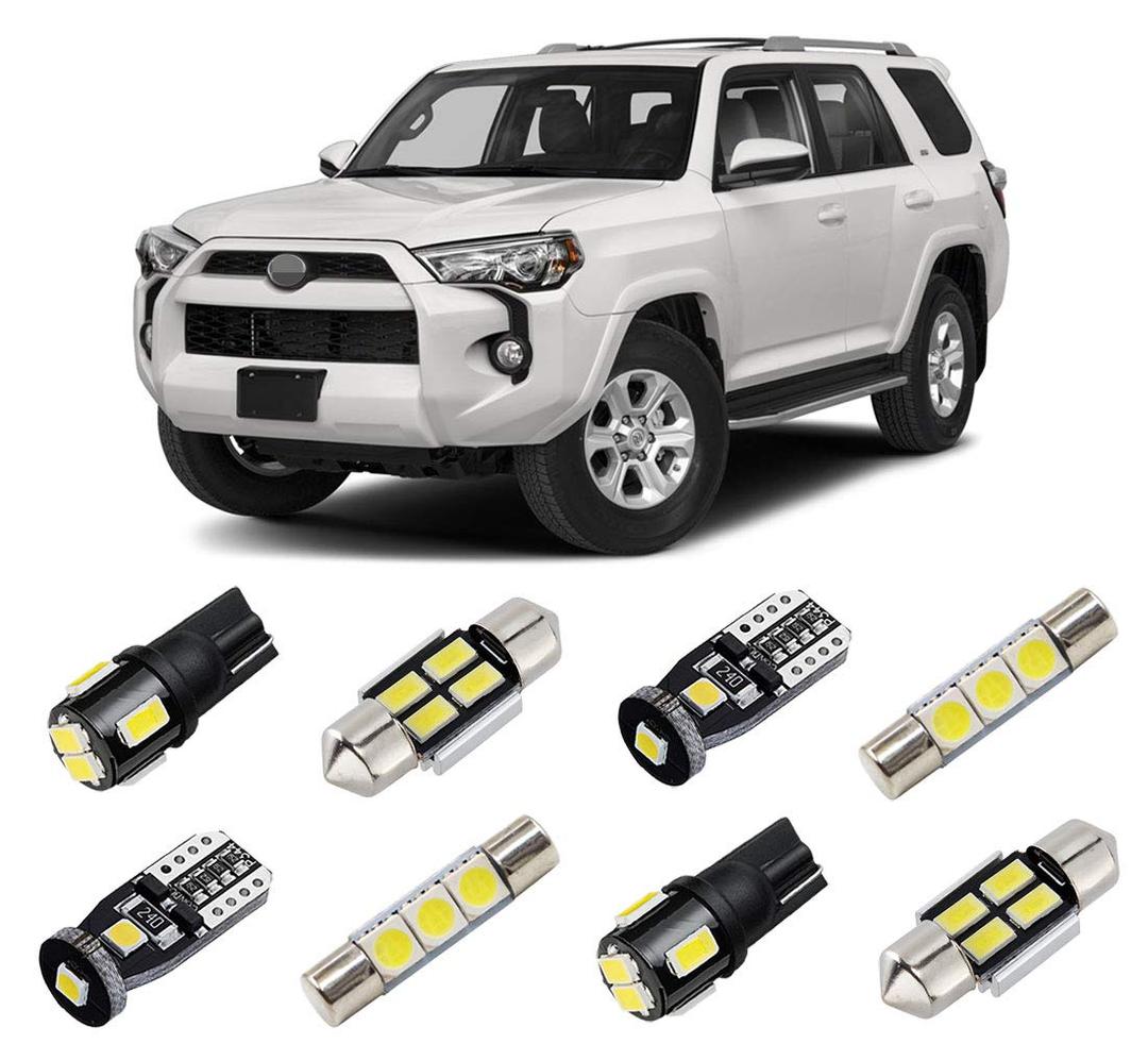 White LED Interior Light Kit for 2010-2020 2021 2022 Toyota 4Runner Super Bright 6000K Interior LED Bulbs Package + License Plate Lights and Install Tool