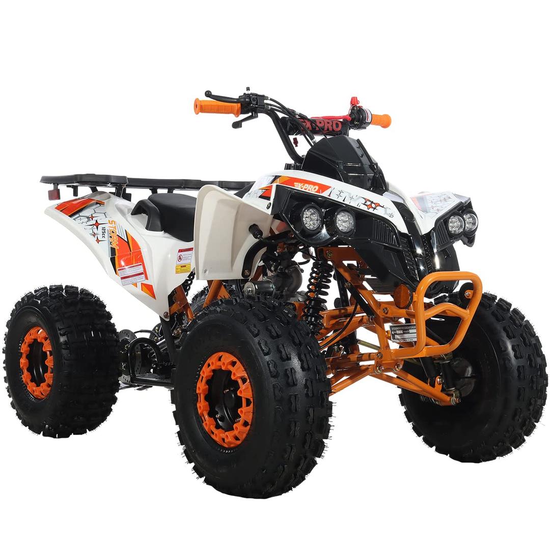 X-PRO Storm 125 125cc ATV Quad Adults ATV 4 Wheelers Youth 4 wheeler ATVs Big Boys ATVs Quads (Orange)