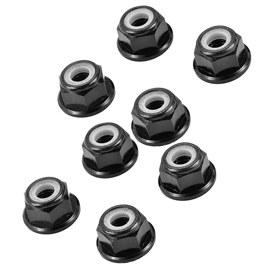 DGZZI M5 Aluminum Locknut 8PCS Black M5 Aluminum Nuts Flange Nylon Lock Nut for RC Drone FPV Parts