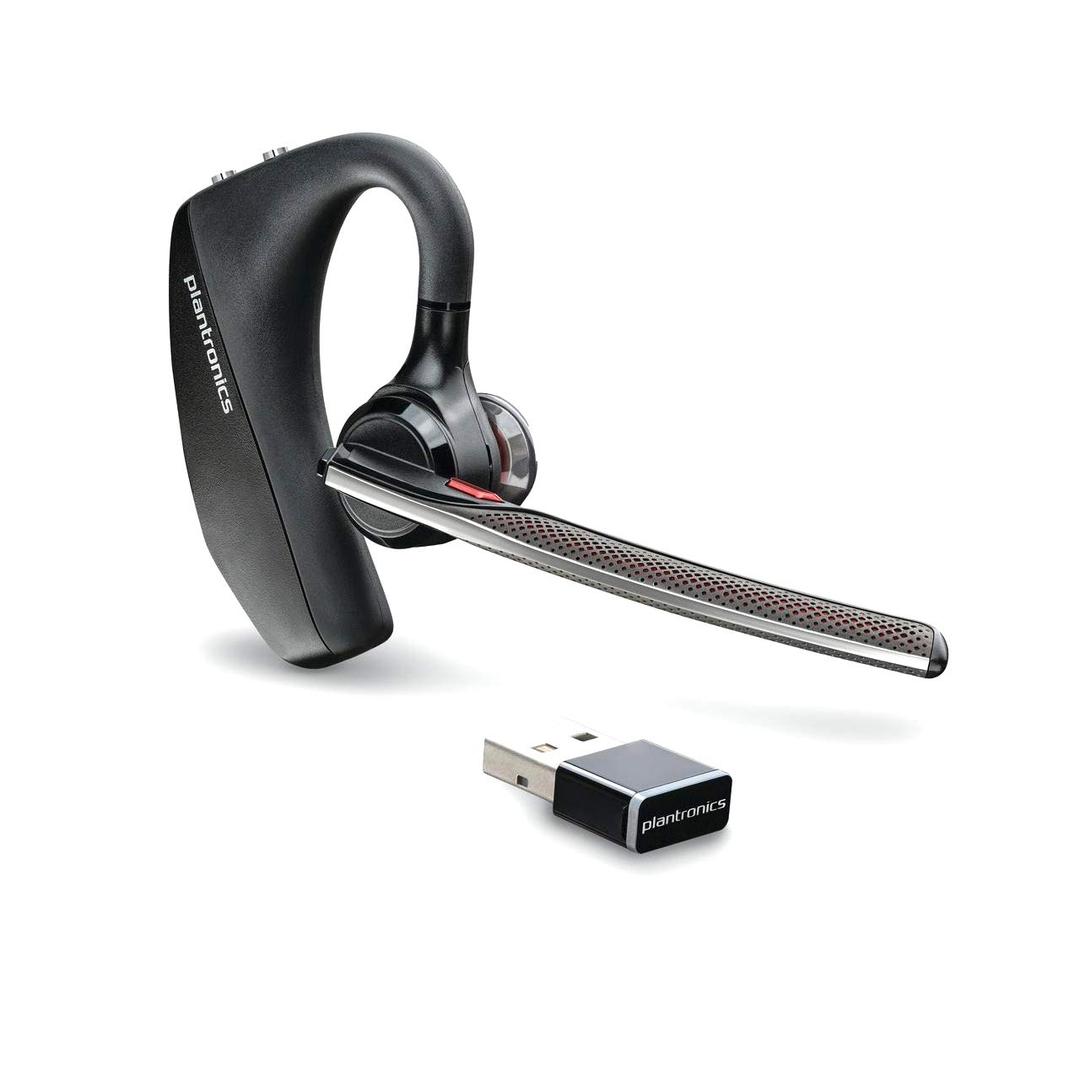 Plantronics - Voyager 5200 UC (Poly) - Bluetooth Single-Ear (Monaural) Headset - USB-A Compatible to connect to your PC and/or Mac - Works with Teams, Zoom & more - Noise Canceling