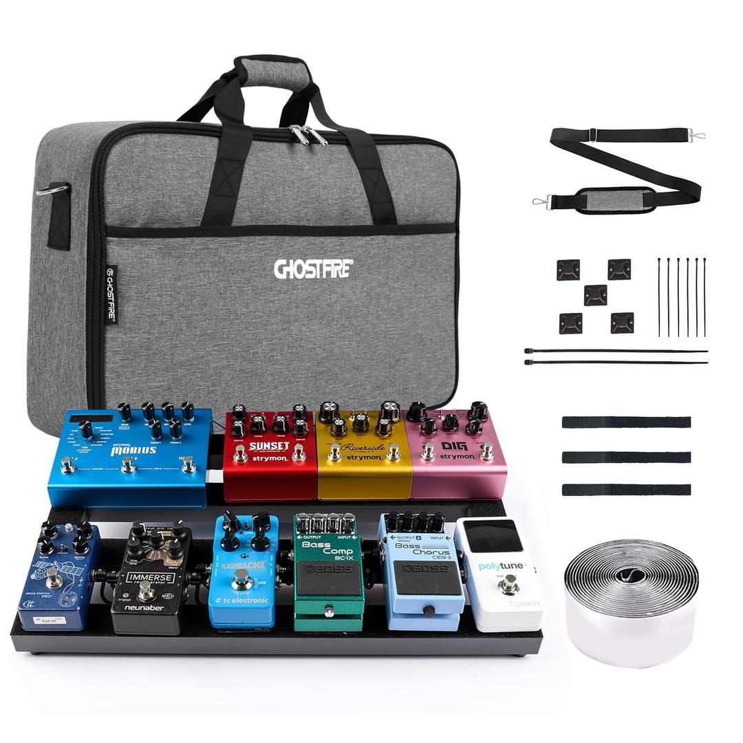 Ghost Fire Guitar Pedal Board Aluminum Alloy 1.76lb Super light Effect Pedalboard 19.8''x11.5'' with Carry Bag,SPL-04