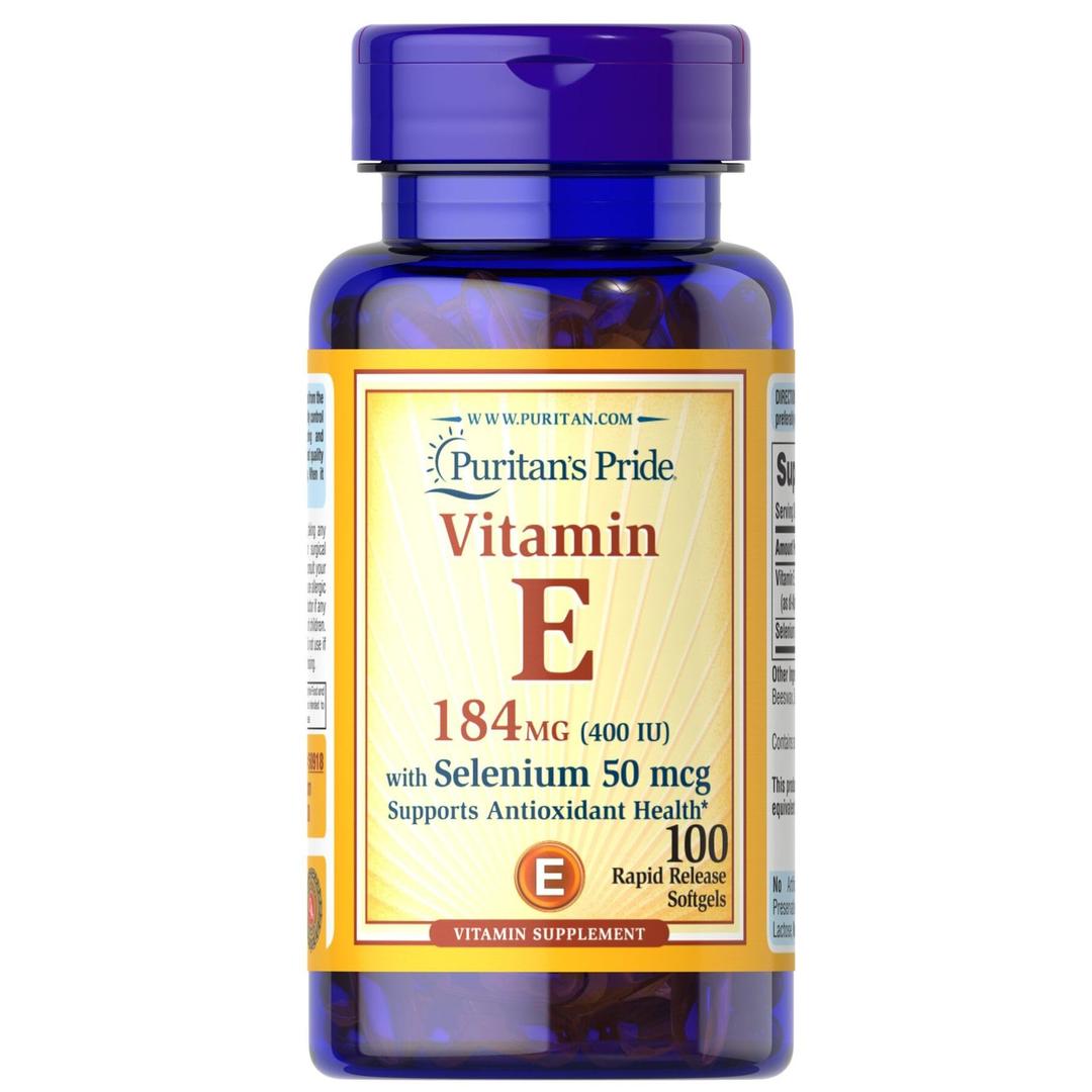 Puritan's PrideVitamin E 400 IU with Selenium 50 mcg for Immune Health to Support Immune System 100 softgels