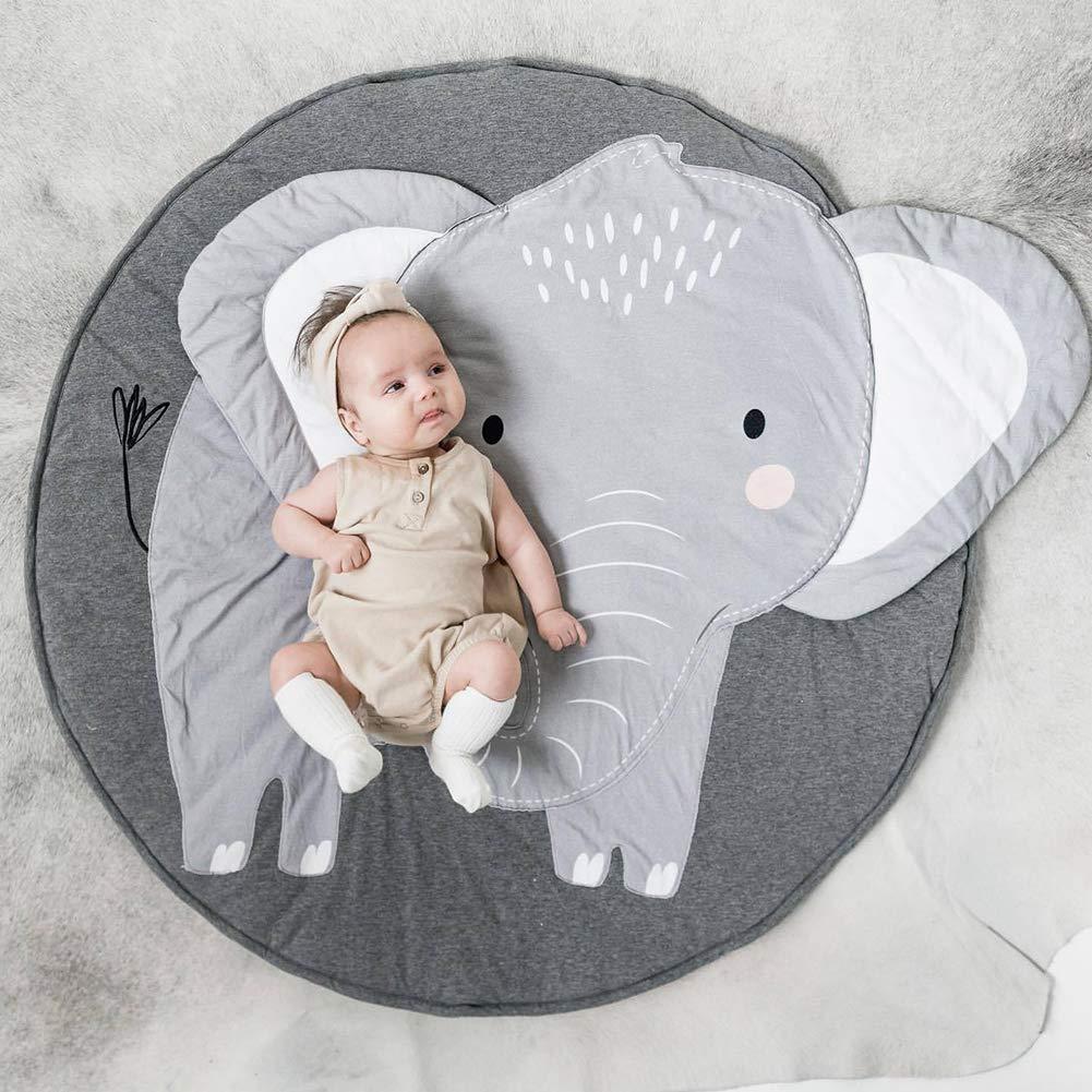 SB Goods Ultra Soft Indoor Modern Area Rugs, Cartoon Pattern Baby Play Mat Pad Crawling Blanket Carpet Decor for Children Bedroom Home Décor(Elephant)