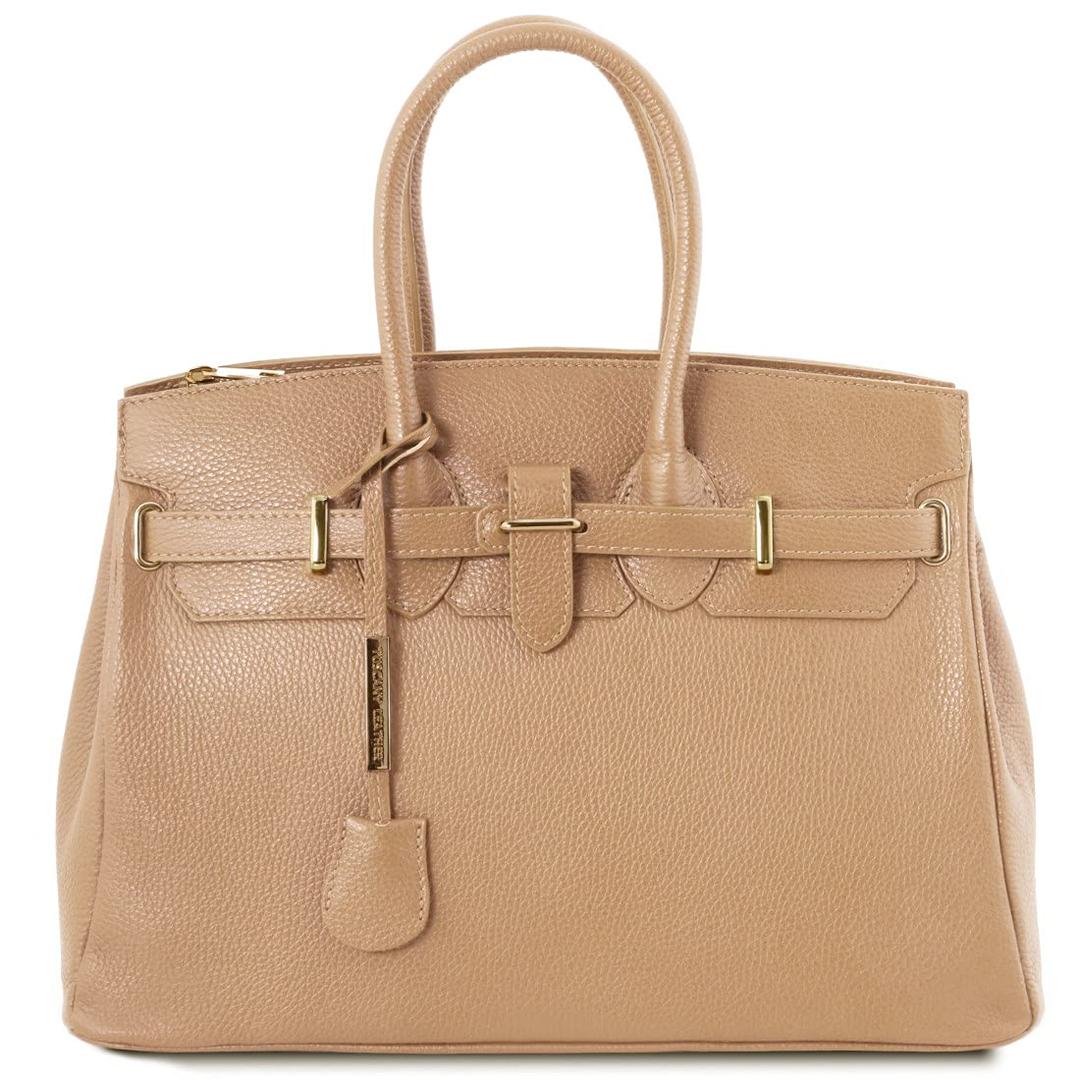 Tuscany Leather - TL Bag - Leather handbag with golden hardware - TL141529