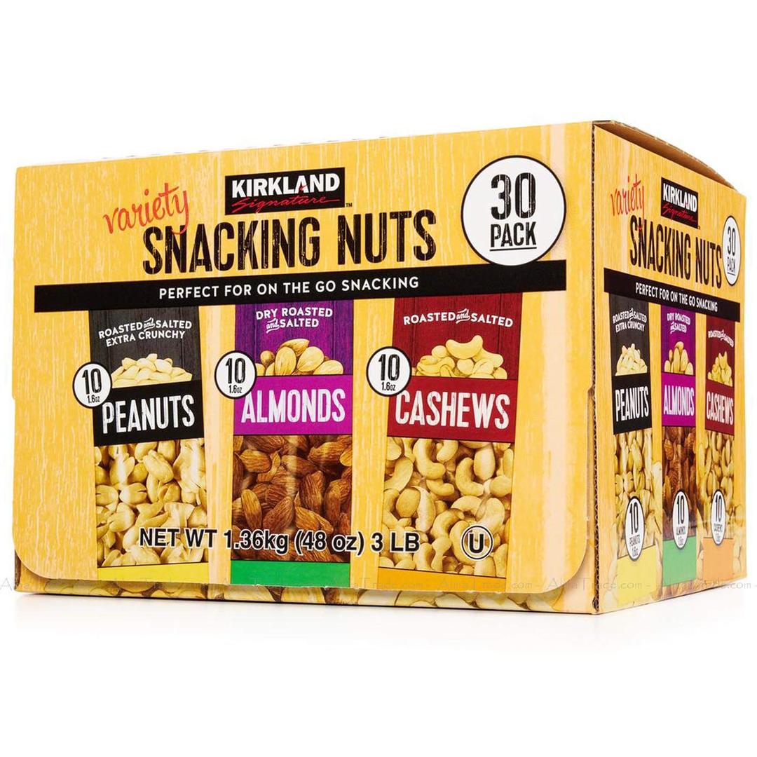 Kirkland Signature Variety Snacking Nuts, 3.0 lb-30 Count(Pack of 1)