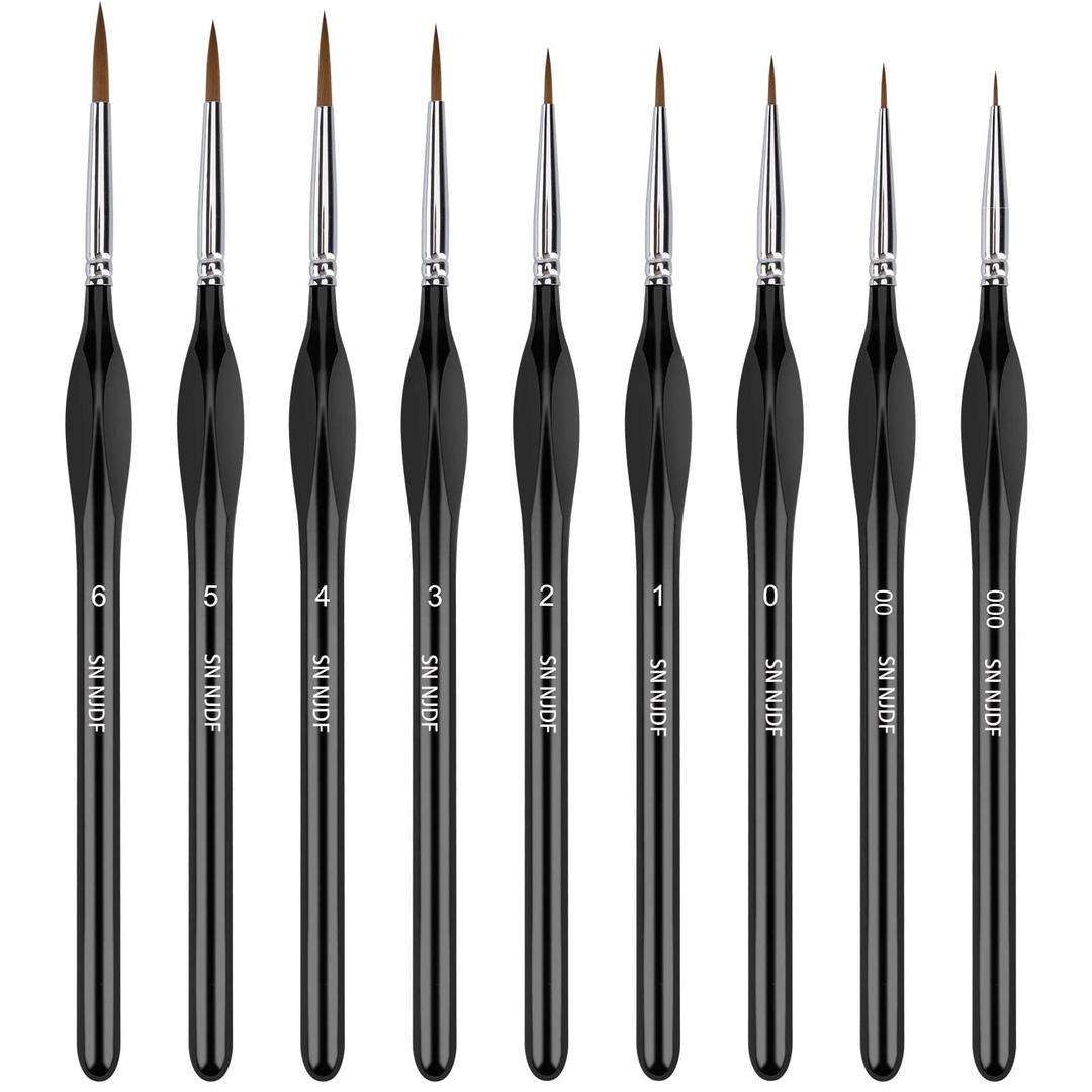 Detail Paint Brushes Set for Tiny Tip Acrylic and Watercolor Painting - Professional Artist Supplies for Warhammer 40k Miniatures and Face Sculpting - Ultra Thin, Extra Fine