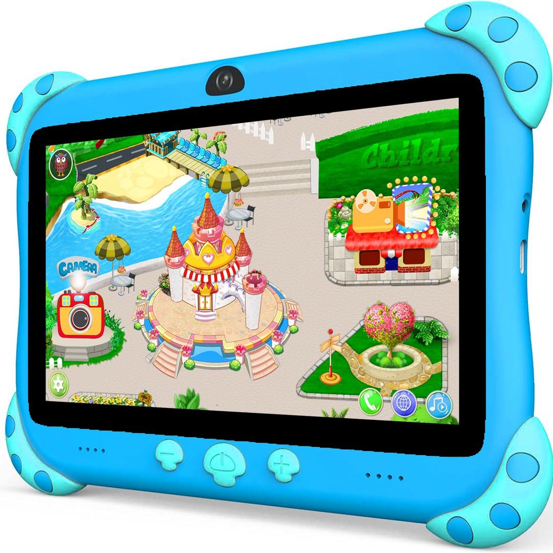 YINOCHE Kids Tablet 7 inch Toddler Tablet for Kids WiFi Kids Tablets 32G Android Dual Camera Parental Control Children's Tablet Kids app Pre-Installed Netflix YouTube (Green)