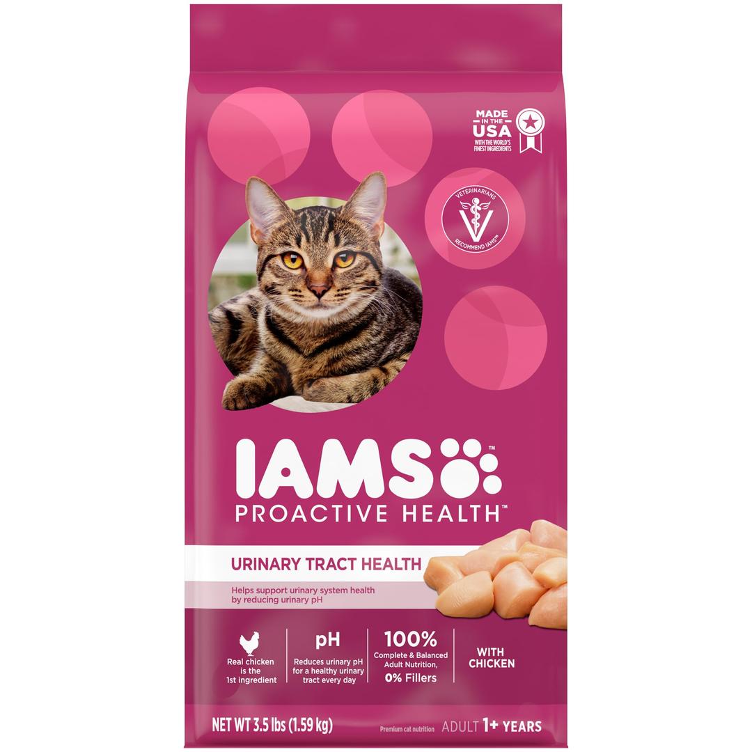 IAMS Proactive Health Adult Urinary Tract Health Dry Cat Food with Chicken, 3.5 lb. Bag