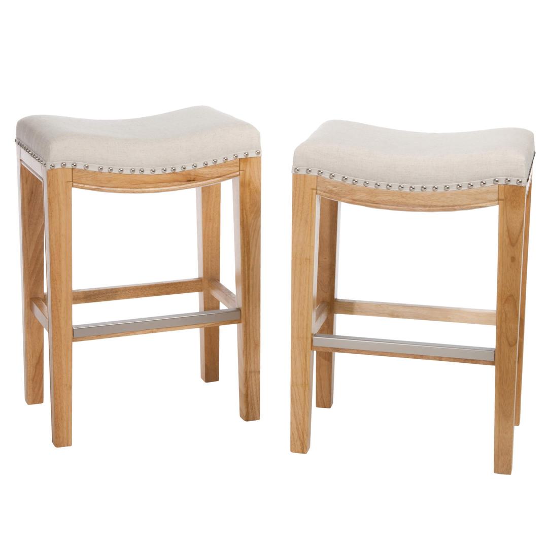 Christopher Knight Home Avondale Backless Counter Stools, 2-Pcs Set, Beige