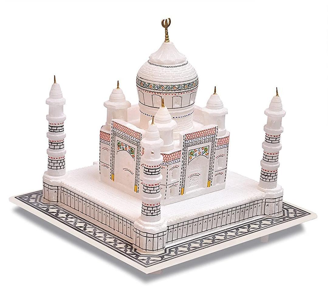 StonKraft Marble Taj Mahal Tajmahal Replica Model Agra India Souvenir Collection (9" x 9" Inch)