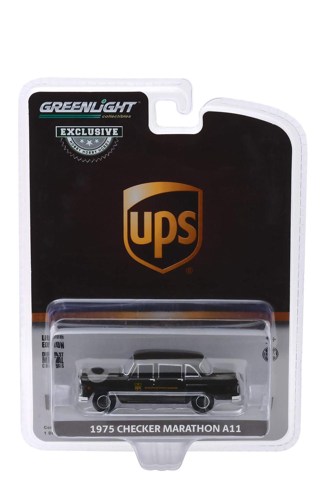 1975 Checker Marathon A11 Parcel Delivery United Parcel Service Canada Ltd (UPS) Dark Brown Hobby Exclusive 1/64 Diecast Car by Greenlight 30128