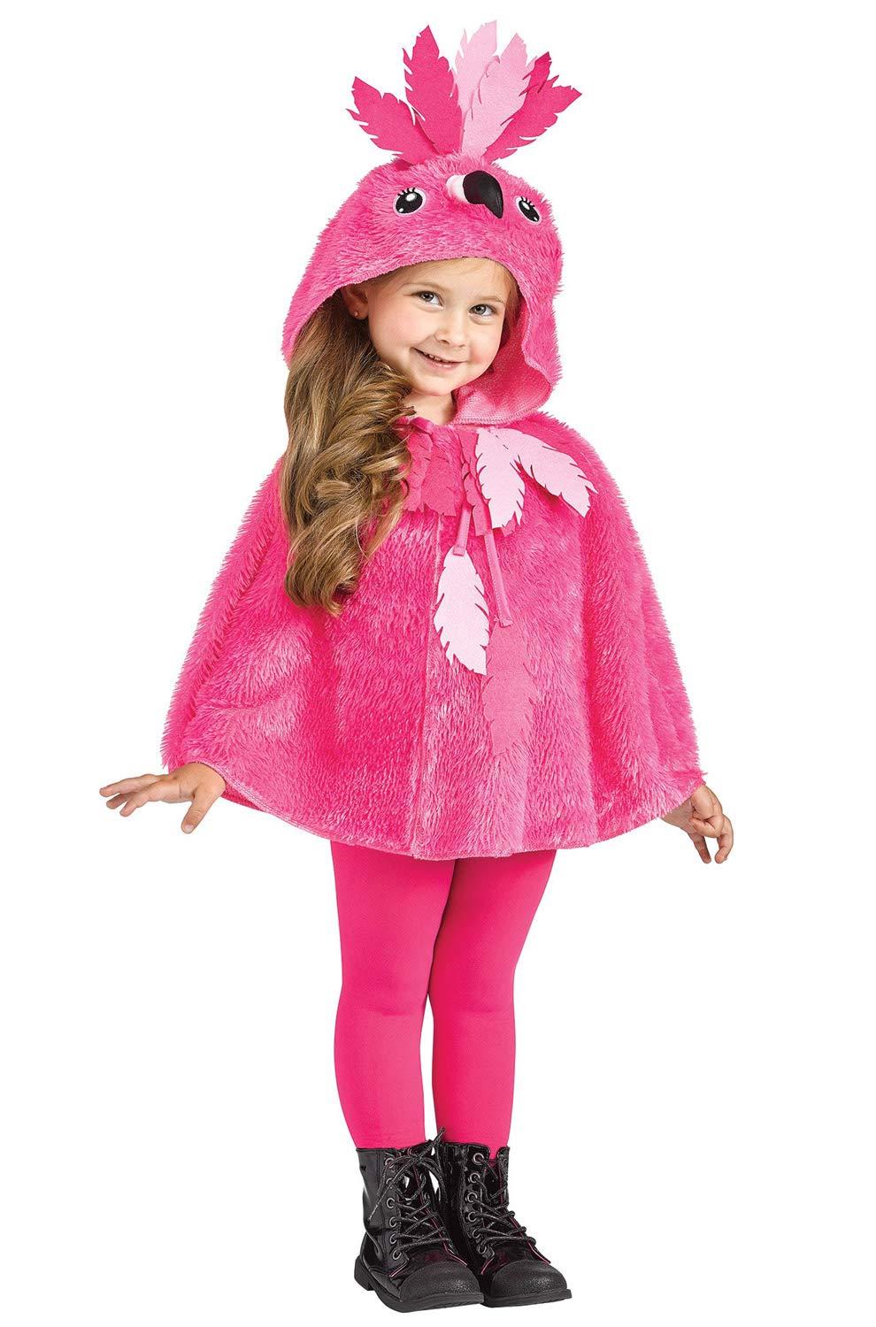 Fun World Little Girl's Flamingo Hooded Cape Baby Costume, Pink