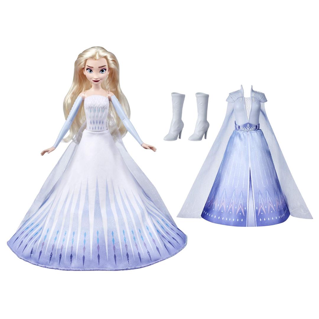 Frozen Disney's 2 Elsa's Transformation Fashion Doll with 2 Outfits and 2 Hair Styles, Toy Inspired by Disney's 2