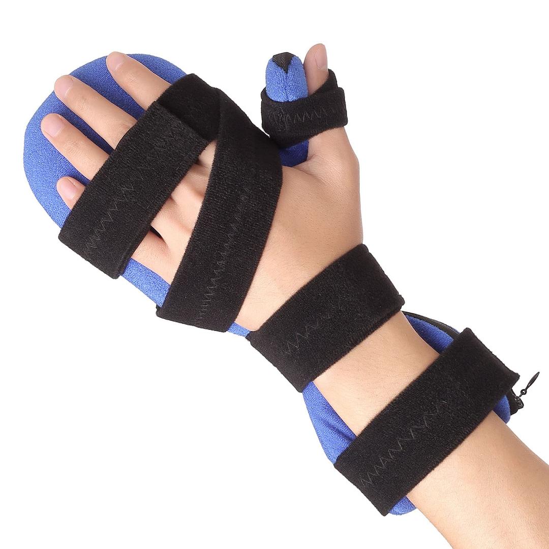 Resting Hand Splint by Scurnhau - Soft Functional Stroke and Surgery Recovery, Wrist and Finger Night Immobilizer for Flexion Contractures, Muscle Atrophy, Arthritis, Tendonitis, Carpal Tunnel Pain