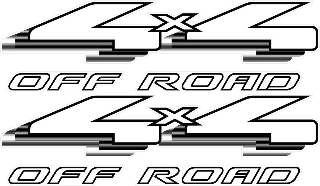 4x4 Off Road Decals (Black) - 1999 2000 2001 2002 2003 Fits Ford Ranger Truck Bed