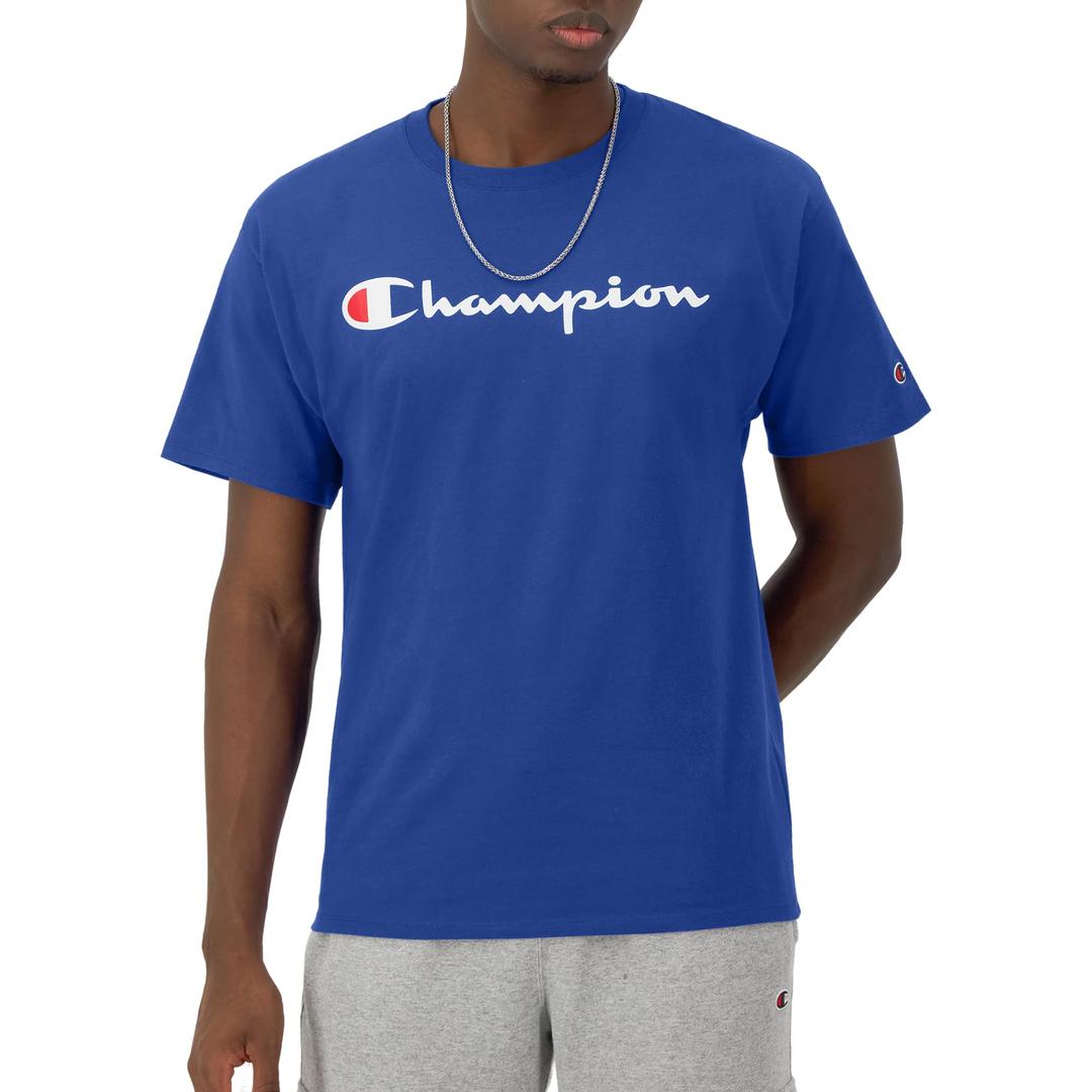 Champion Men's T-Shirt, Classic Graphic T-Shirt, Soft and Comfortable T-Shirts for Men, Script Logo (Reg. or Big & Tall)