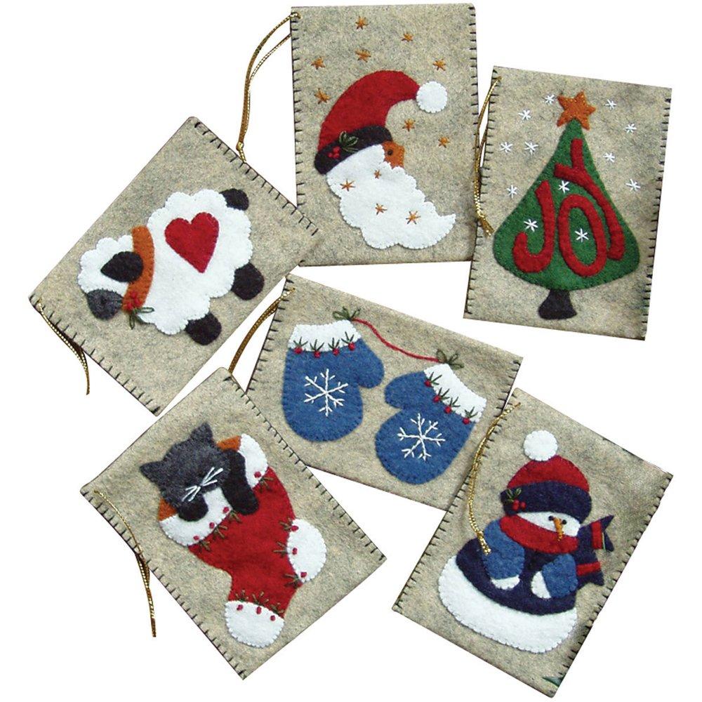 Rachel's Of Greenfield Gift Bag Ornaments Sewing Kit, 3"x4" Set of Six