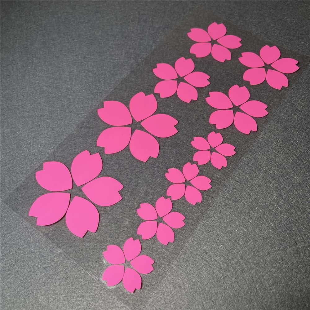 Creative Fashion Flower Cherry Blossoms Petal Leaves Motor Bike Stickers Auto Body Car Styling PVC Decals (Pink)