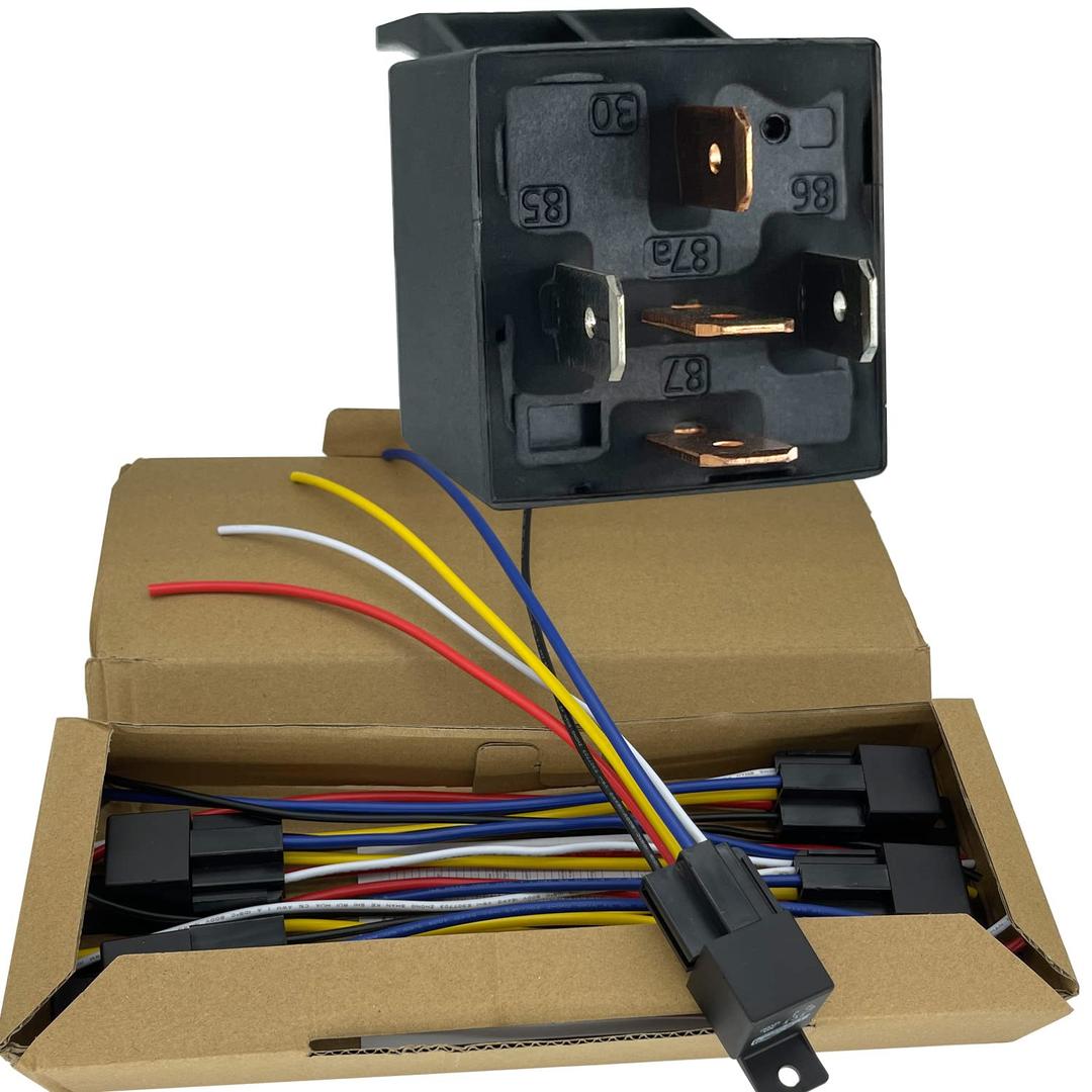 irhapsody 30amp 12vdc 5-pin Automotive Relay, Power Trim and Tilt Relay with Long Wiring Harness