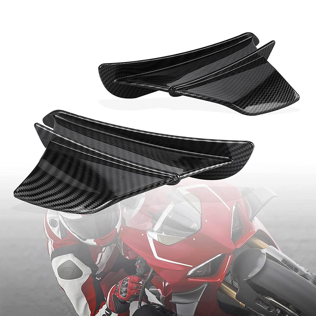 Acube Mart Universal Motorcycle Side Wing Carbon Fiber Black Universal for All faring Bike