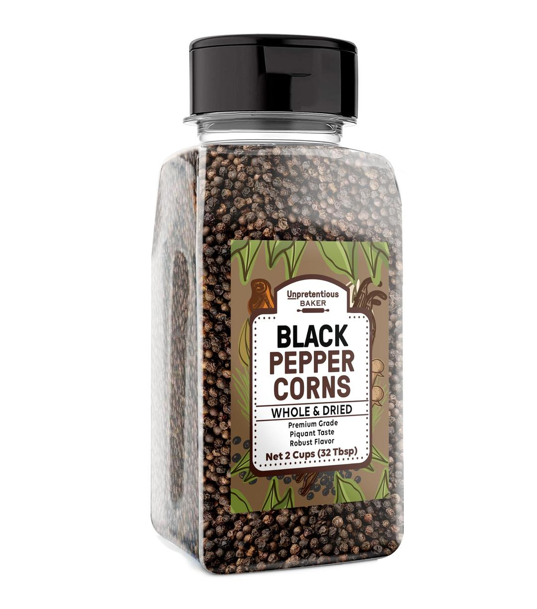 Unpretentious Whole Black Peppercorns, Pepper Mill & Grinder Refill (9.6 Ounce)