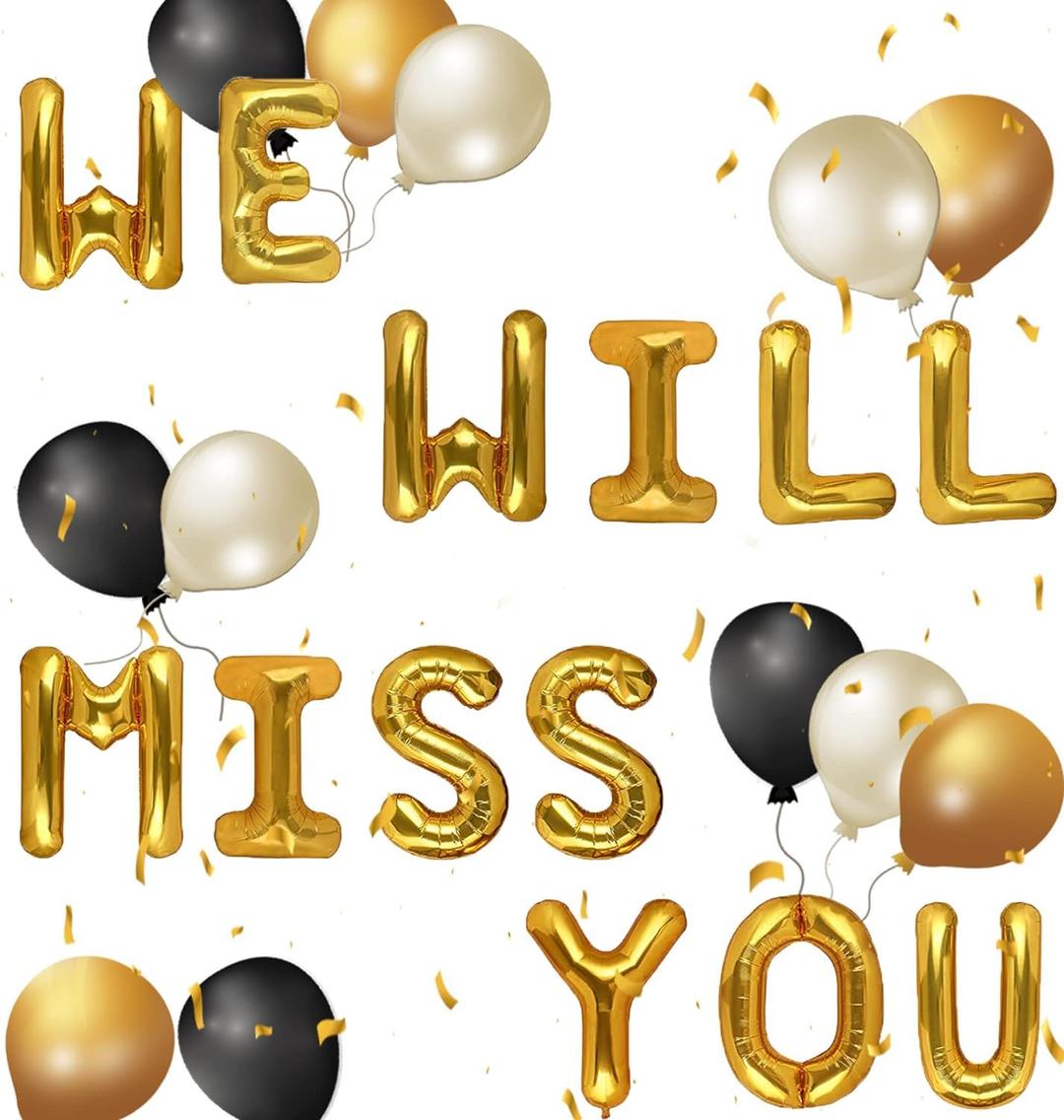 JeVenis We Will Miss You Banner Office Work Party Retirement Party Decor Retirement Banner Going Away Party Decor Farewell Party Decorations Office Work Party Decoration