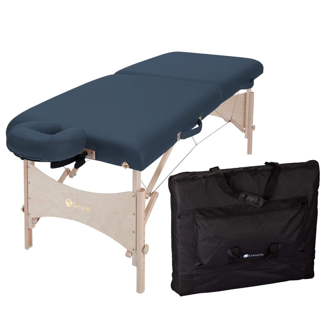 EARTHLITE Portable Massage Table HARMONY DX – Foldable Physiotherapy/Treatment/Stretching Table, Eco-Friendly Design, Hard Maple, Superior Comfort incl. Face Cradle & Carry Case (30" x 73")