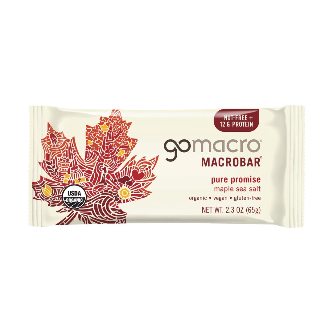 GoMacroMacroBar Organic Vegan Protein Bars - Maple Sea Salt (2.3 Ounce Bars, 12 Count)