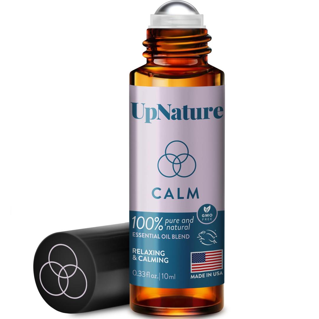 UpNature Calm Essential Oil Roll On - 100% Natural Relaxation Aromatherapy - Self Care Stocking Stuffers for Women & Men