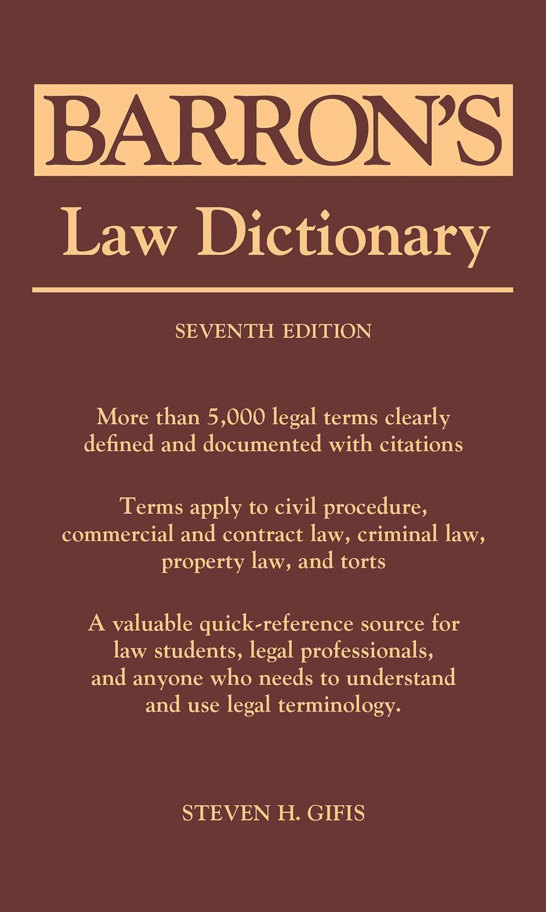 Law Dictionary Seventh Edition