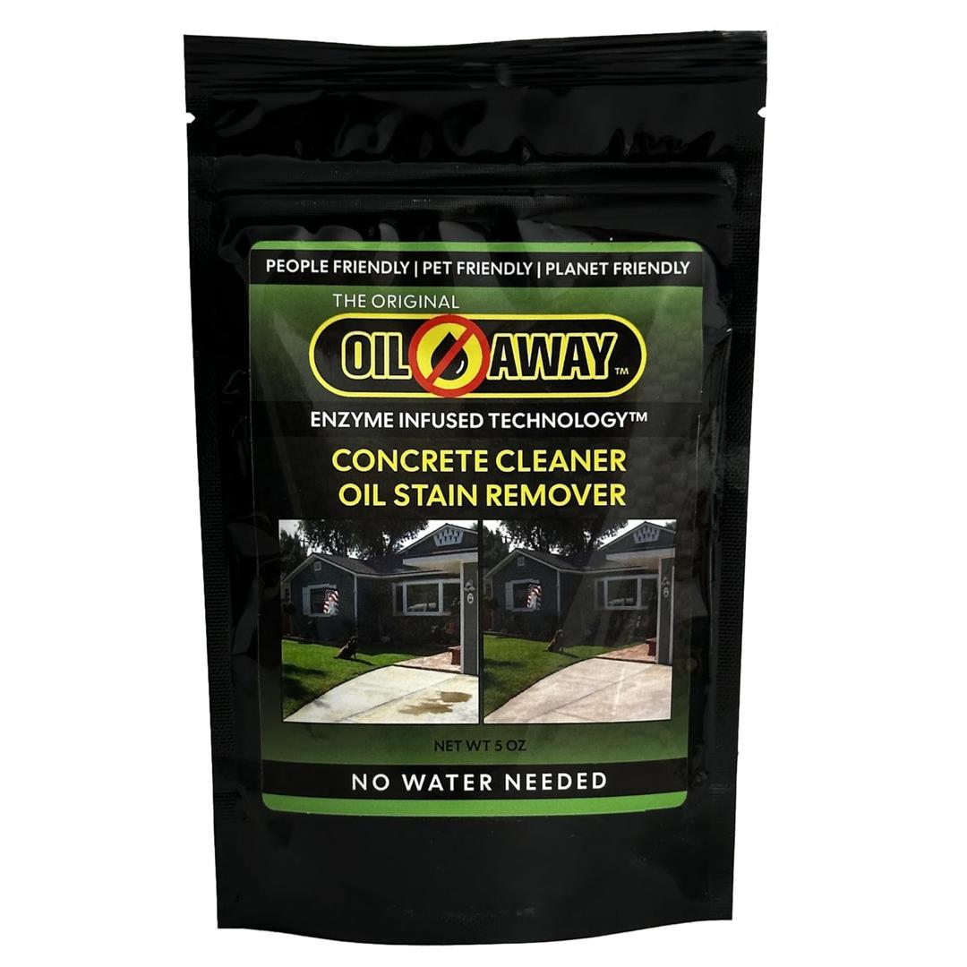 The Original Waterless Concrete Cleaner | Use on Dry Oil & Grease Stains | Industrial Strength | Up to 50 sqft of stained Garage & Driveway concrete | Planet, People, and Pet Friendly | 5 oz. Pouch