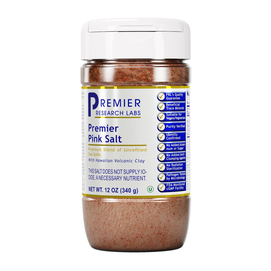 Premier Research Labs12 oz Premier Pink Salt - Alaea Pink Hawaiian Sea Salt, Organic Himalayan Pink Salt and Australian Sea Salt for Daily Cooking Salt - Unrefined Sea Salt & No Anti-Clumping Agents