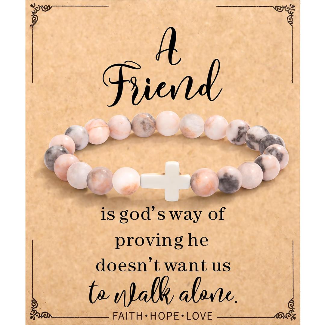 Christian Gifts for Women, 2024 Graduation Gifts Baptism Religious Cross Bracelet Gifts for for Mom/Daughter/Friend/Sister/Grandma/Granddaughter/Niece, Inspirational Birthday Gifts Jesus Faith