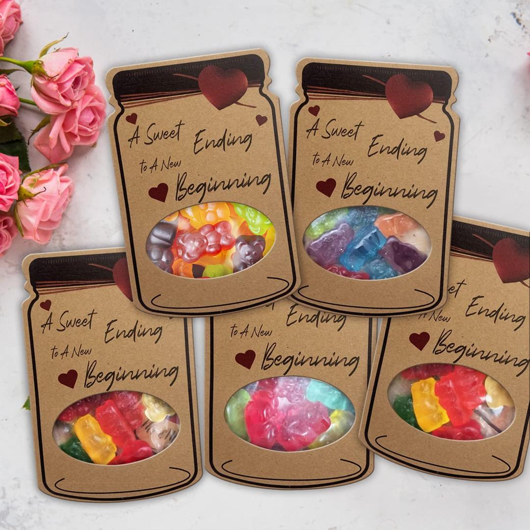 Wedding Favors for Guests - 30 Pack A Sweet Ending to A New Beginning Table Favors Bulk - Rustic Wedding Shower Favors for Kids Children(Candy Not Included)