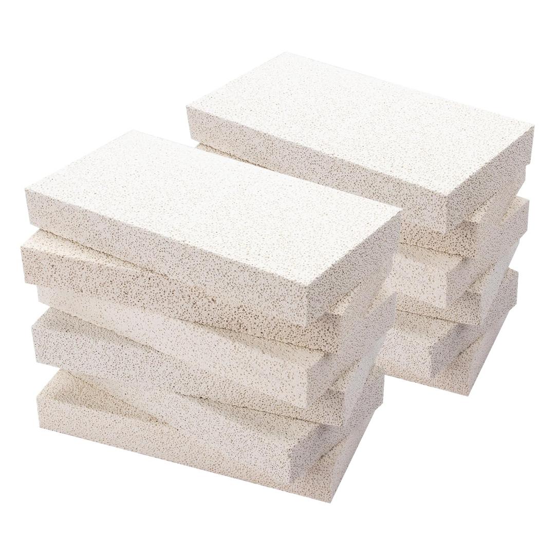 12 Pieces Insulating Fire Brick for Ovens, Kilns, Fireplaces, Forges 9" x 4.5" x 1.25" 2300F Rated Insulating Fire Bricks