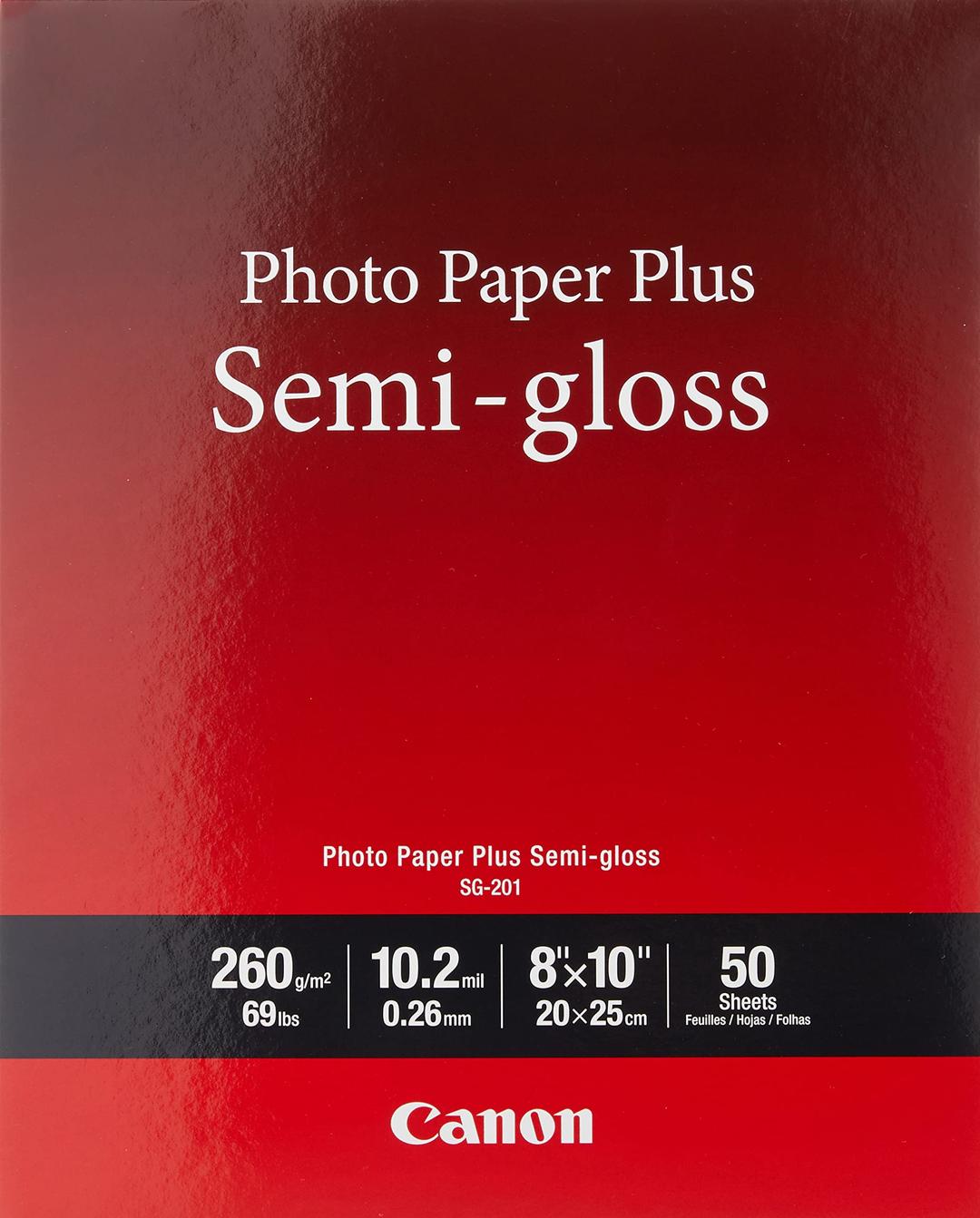 Canon SG-201 8X10(50) Photo Paper Plus Semi-Gloss 8" x 10" (50 Sheets) (SG-201 8X10)