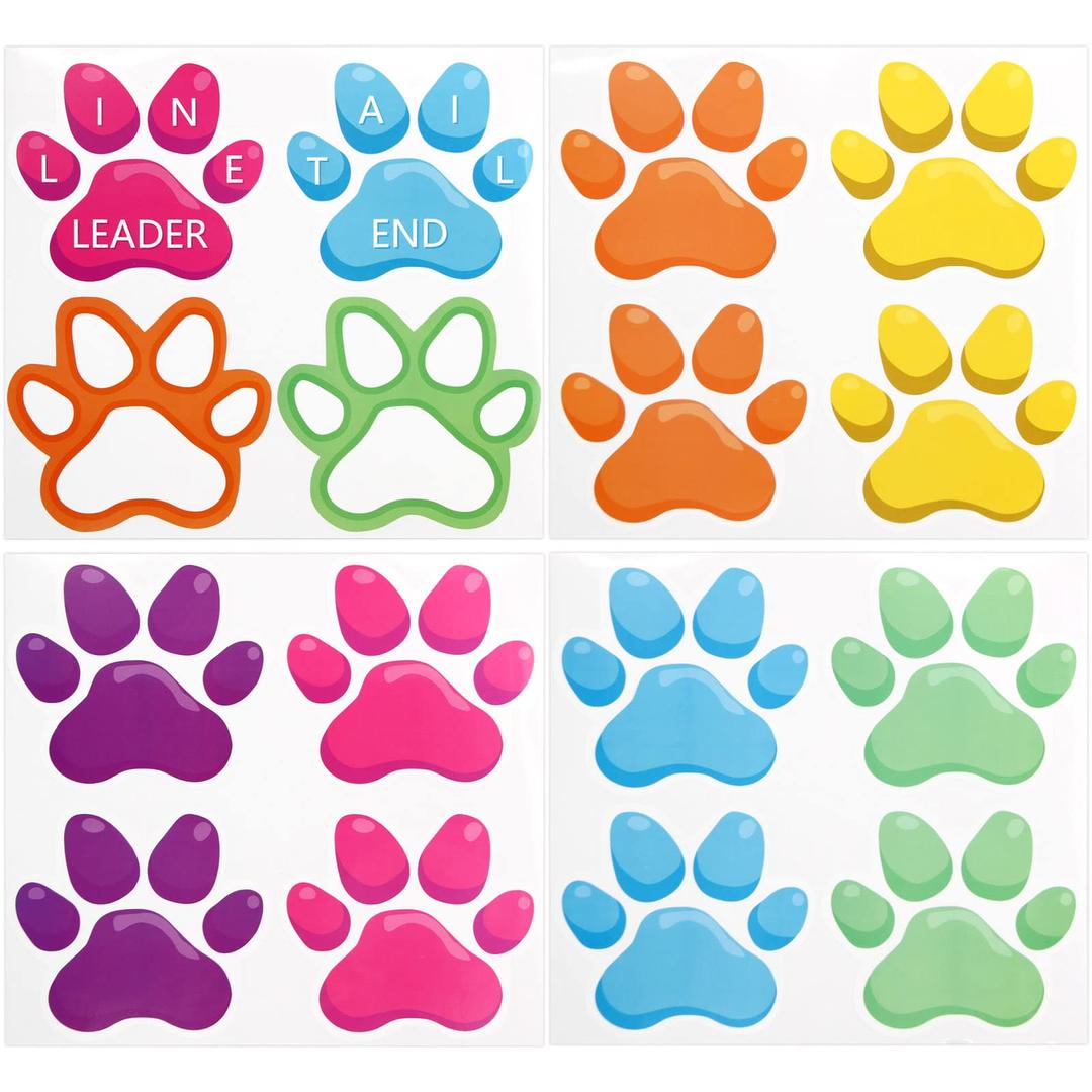 Paw Prints Floor Decals Stickers Classroom Line Up Floor Decal Back to School Decoration