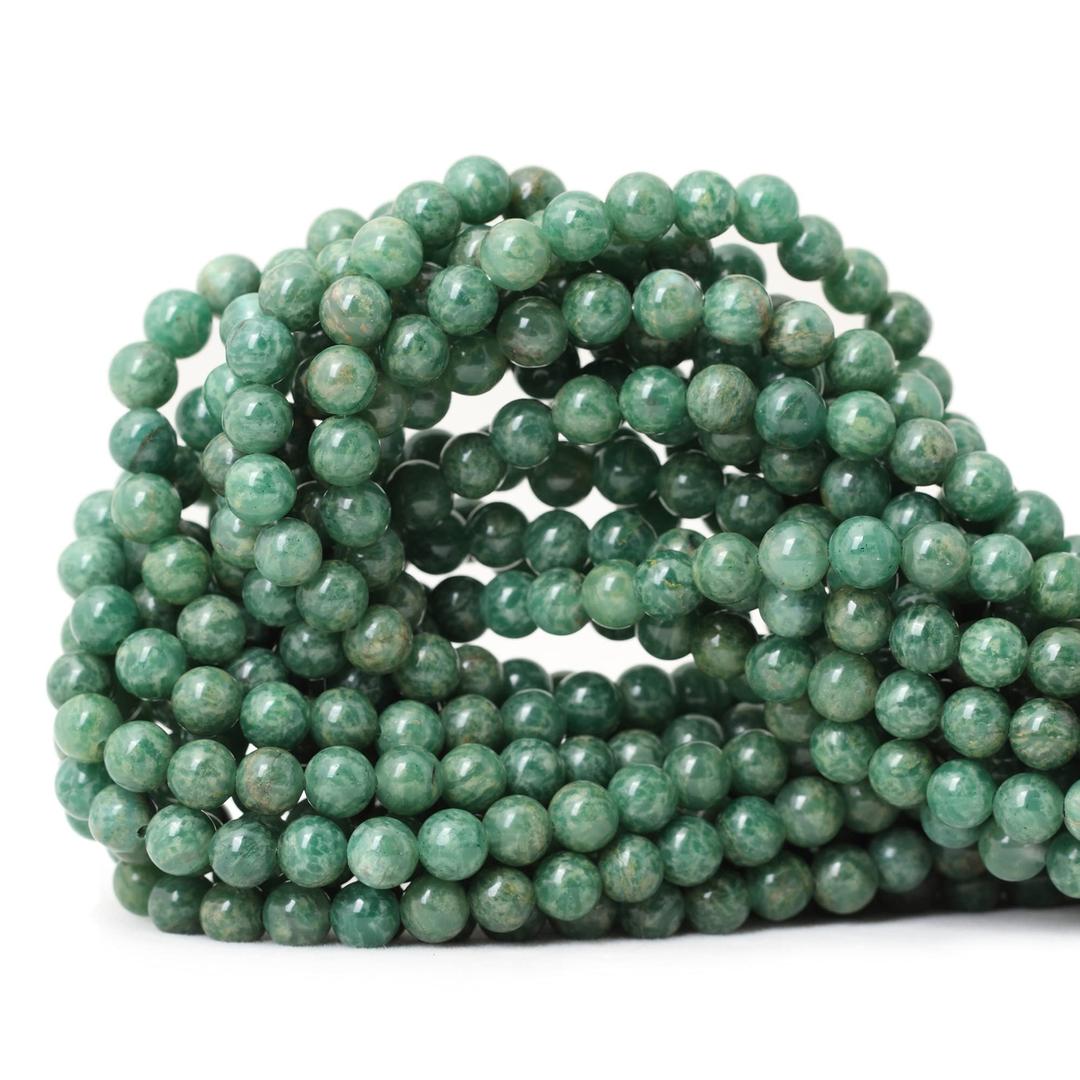 60PCS 6mm Natural African Jade Gemstone Round Loose Beads for Jewelry Making DIY Findings 1 Strand 15"