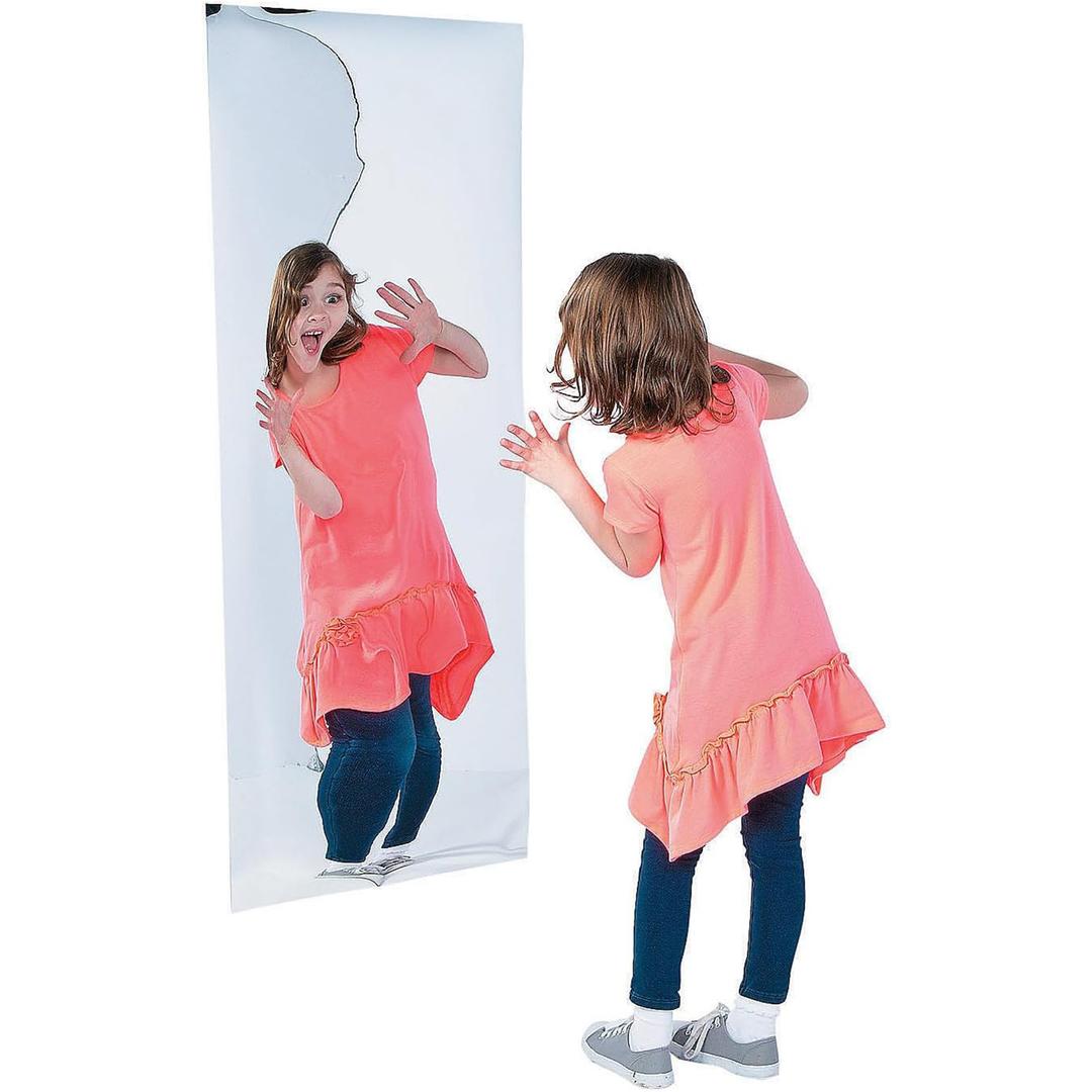 Fun Express Funhouse Mirror - Unleash Joy and Amusement with The Fun House Mirror Over 4 feet Tall - Elevate Your Event with Carnival Mirror Magic - VBS Vacation Bible School Supplies/Decor