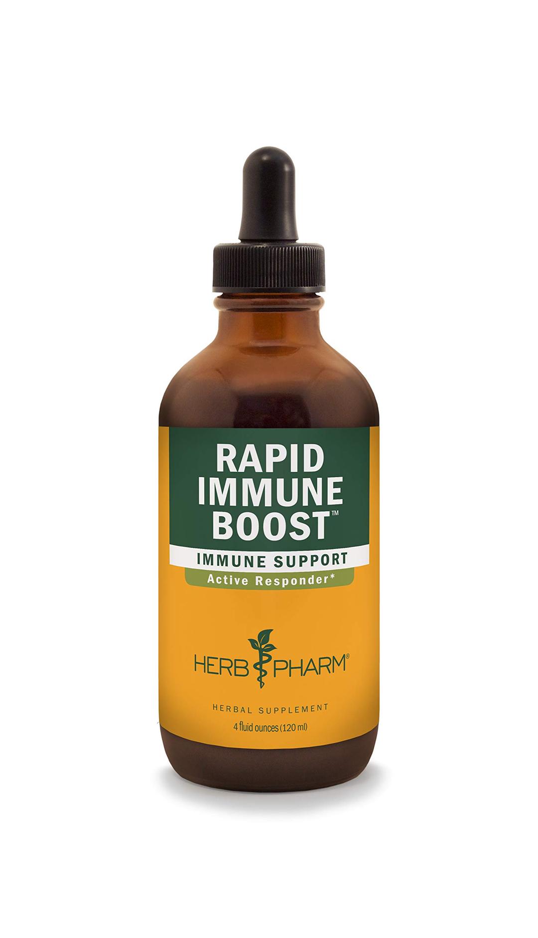 Herb Pharm Organic Rapid Immune Boost: Fast-Absorbing Tincture for Adults, Echinacea Tincture with Goldenseal, Ginger Extract & Elderberry, Immune Support Supplement & Wellness Aid, 4 Oz