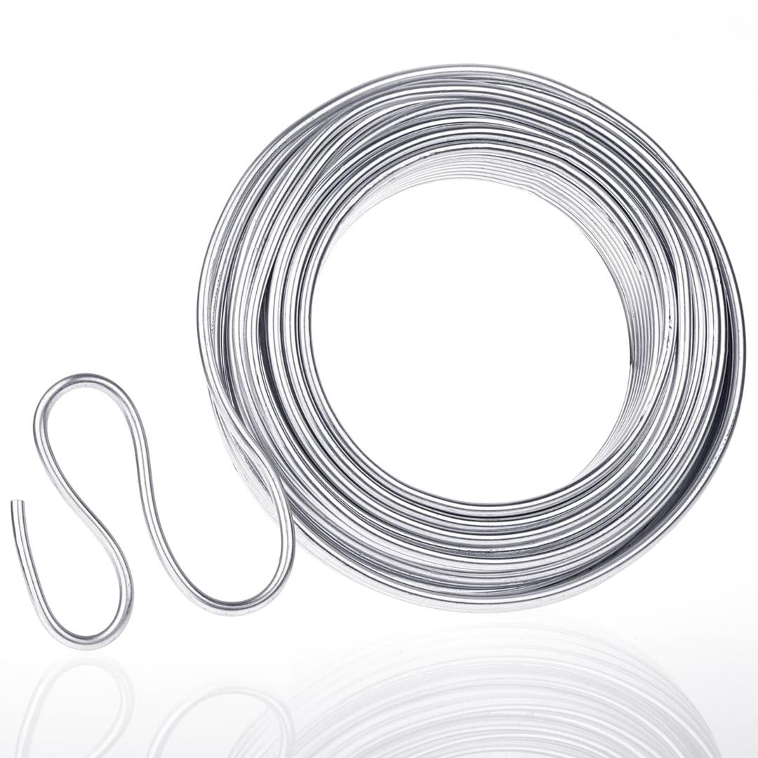 Aluminum Wire, Anezus 9 Gauge 12 Gauge 18 Gauge Bendable Metal Wire Armature Aluminum Craft Wire for Wreath Making Beading Floral (Silver, 3 mm Thickness)