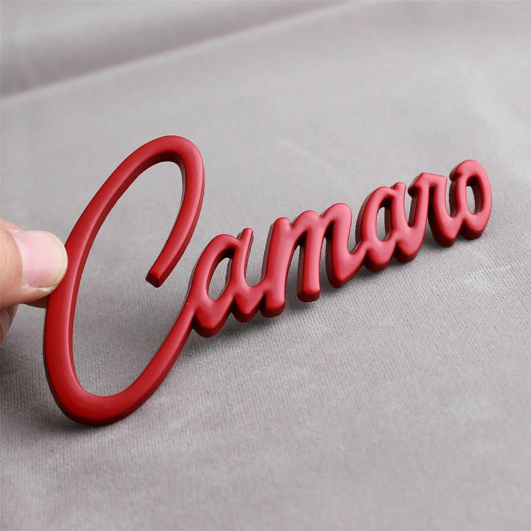 1Pc Camaro Badge Emblem 3D Metal Decal Sticker Letter Replacement for Camaro (Red)