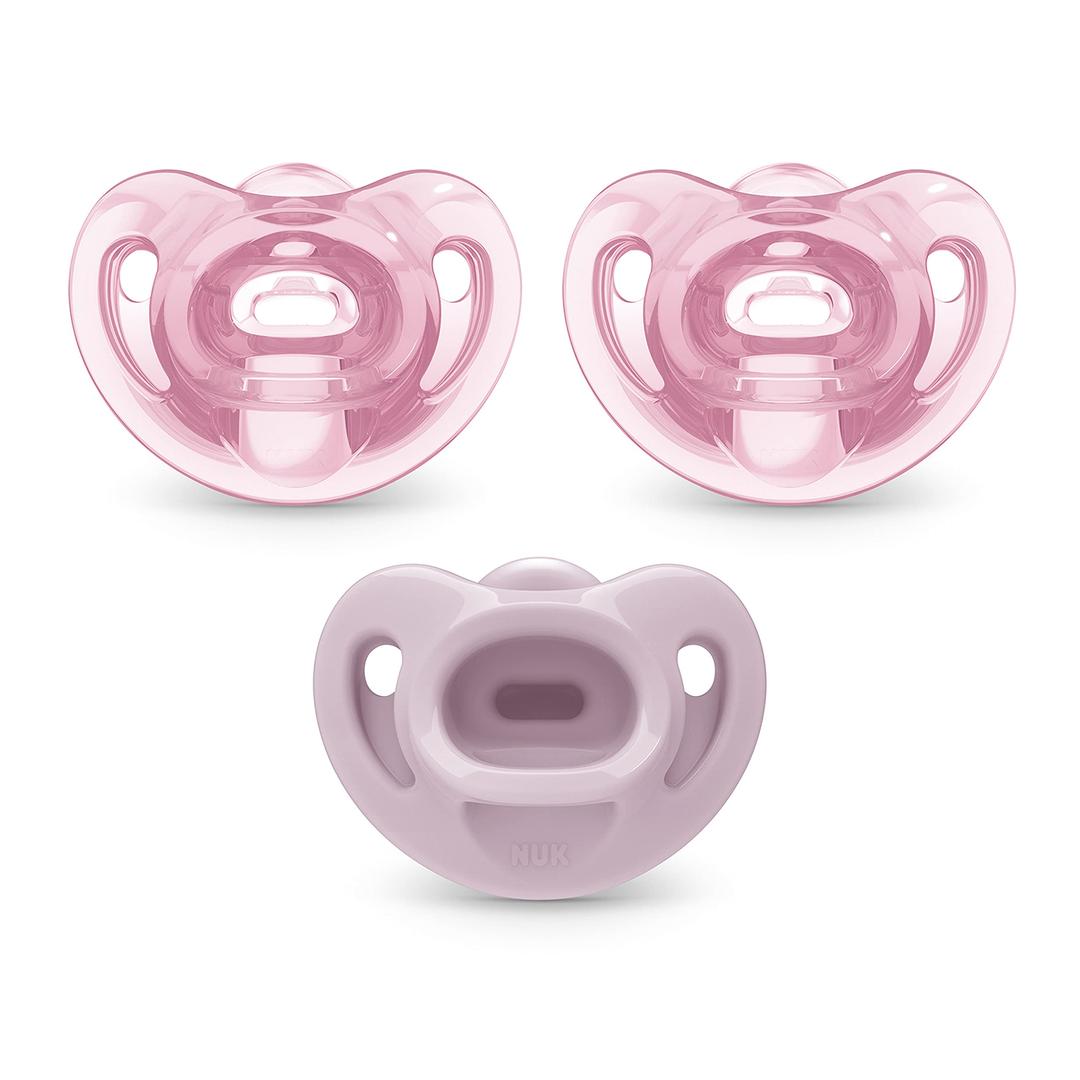 NUKComfy Orthodontic Pacifiers, 0-6 Months, 3 count (Pack of 1)