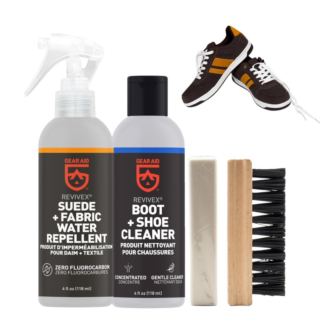 GEAR AIDRevivex Suede Shoe Cleaner and Conditioning Kit for Restoring and Waterproofing your Breathable Gore-Tex Sneakers