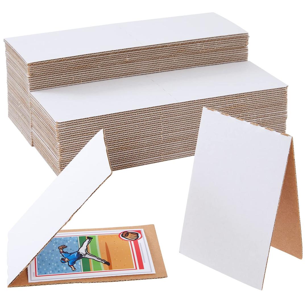 75 Pack Corrugated Cardboard Sleeves for Sports Cards, Trading Card Shipping Supplies, Flat Vending 3 x 4.5"