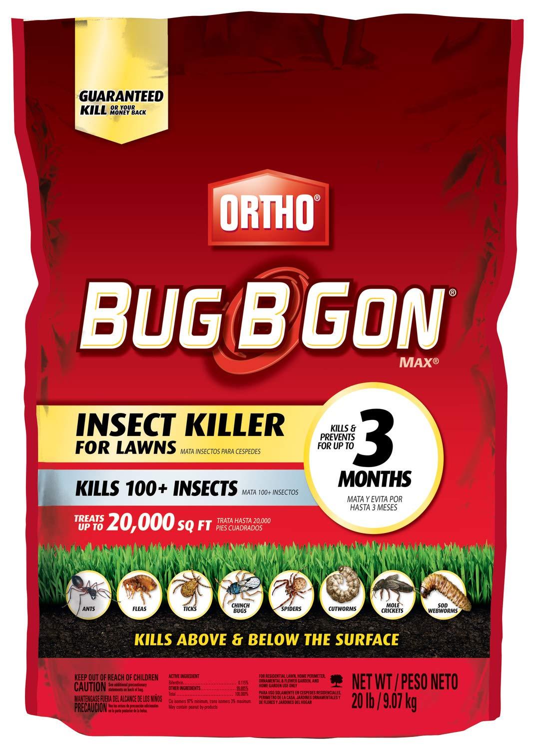 Ortho Bug B Gon Insect Killer for Lawns3. - Kills Ants, Fleas, Ticks, Chinch Bugs, Mole Crickets and Cutworms - Use on Lawns, Ornamentals and Home Perimeter, 20 LB