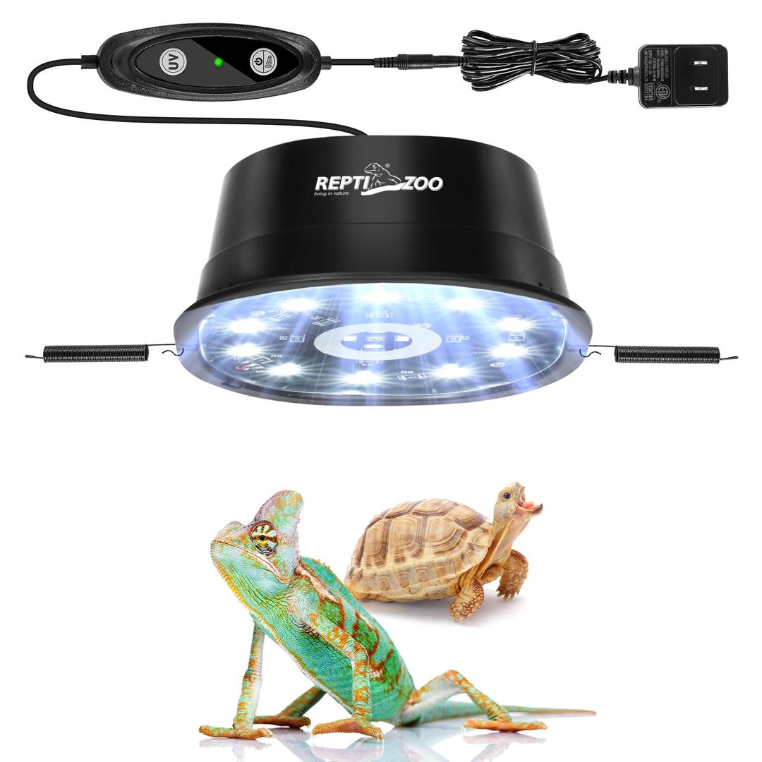 REPTI ZOO UVB Reptile Light with Dimming, LED UVB Light Bulb Fixture for Bearded Dragon Gecko Lizard Turtle Snake, Adjustable Brightness UVA UVB Lamp for Tropical & Desert Reptile